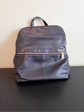 A New Day Black Leather Bookbag Back Pack